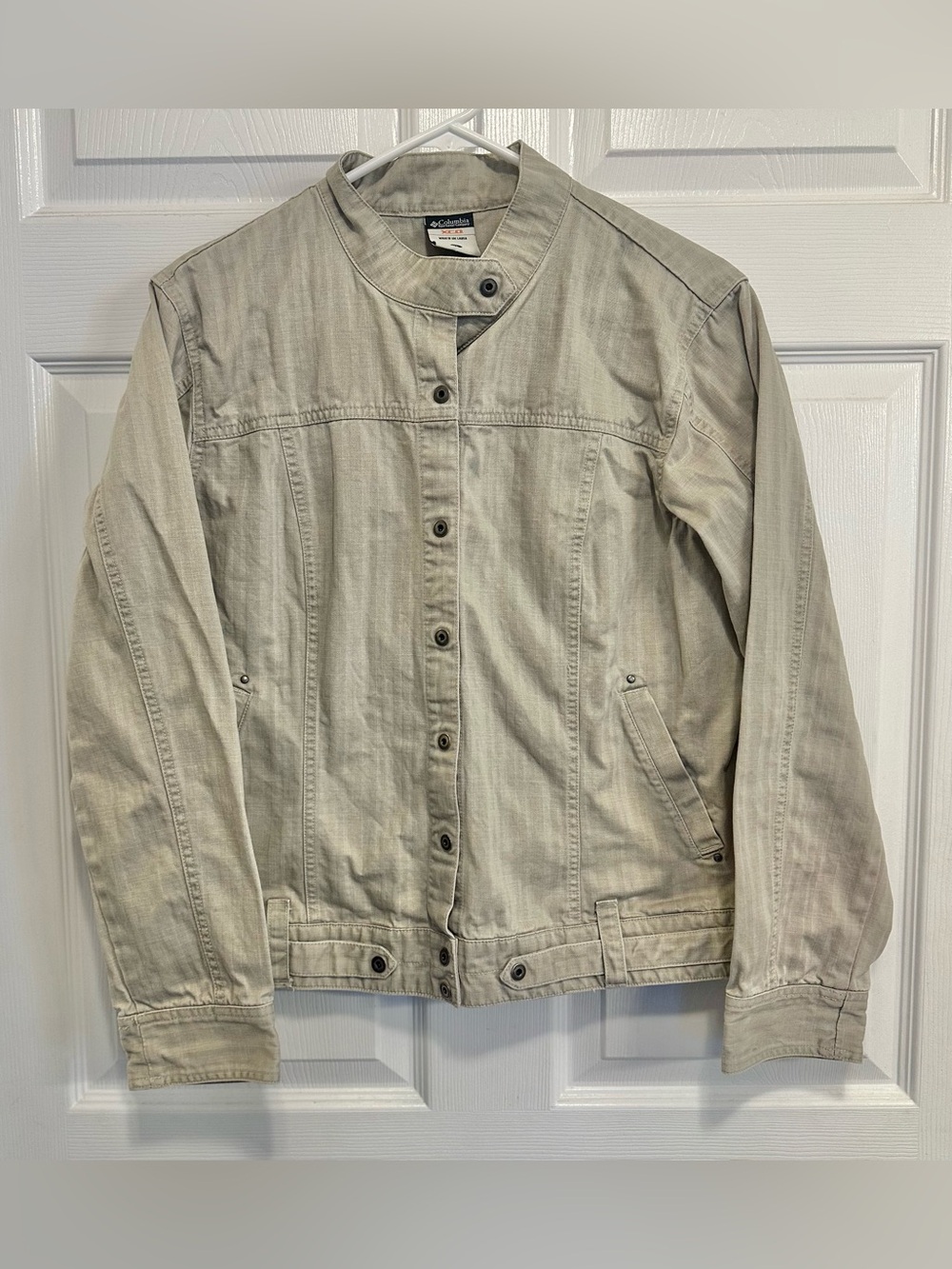 Columbia Beige Light Tan Button-Up Jean Jacket